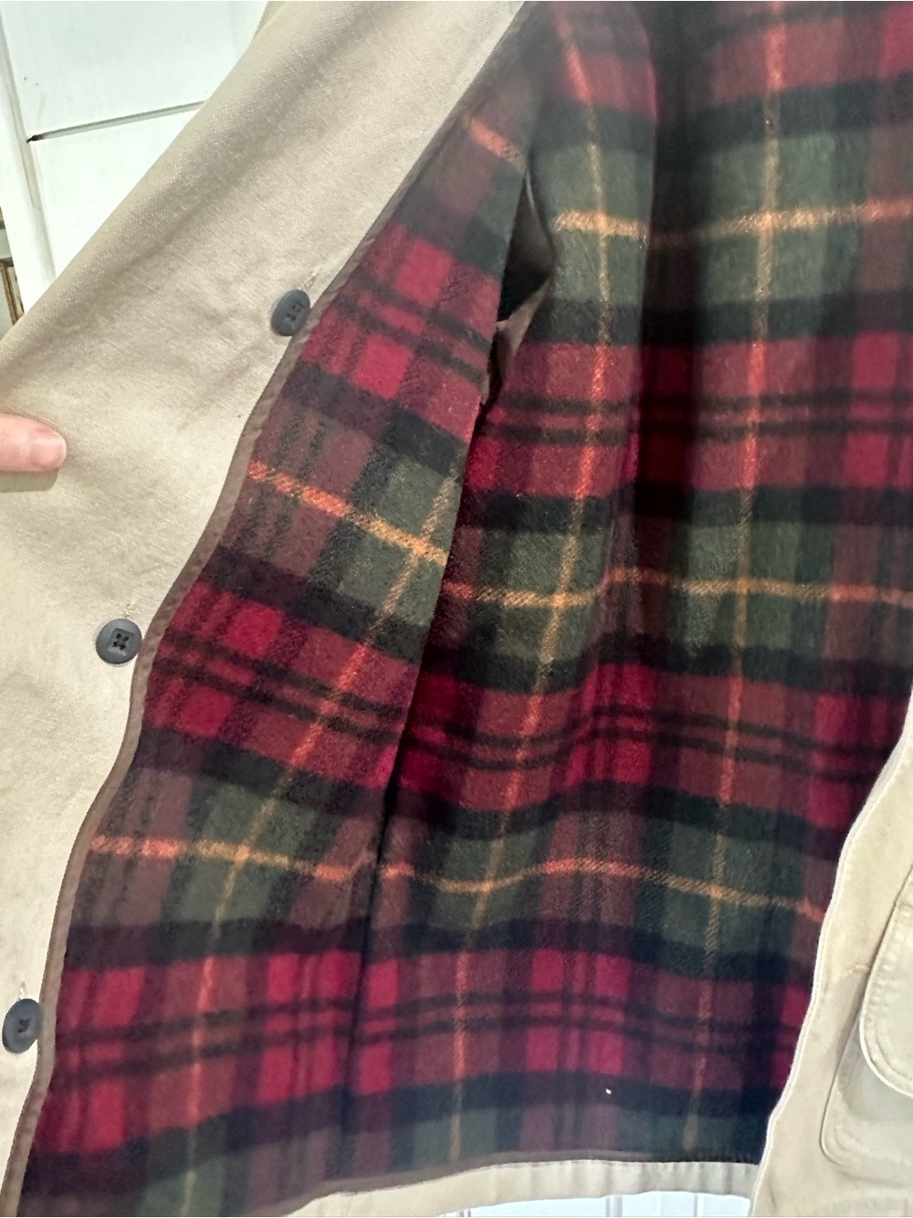 Vintage 1993 L.L.Bean Wool Blanket Lined Barn Coat Canvas Chore Jacket M - Picture 4 of 10